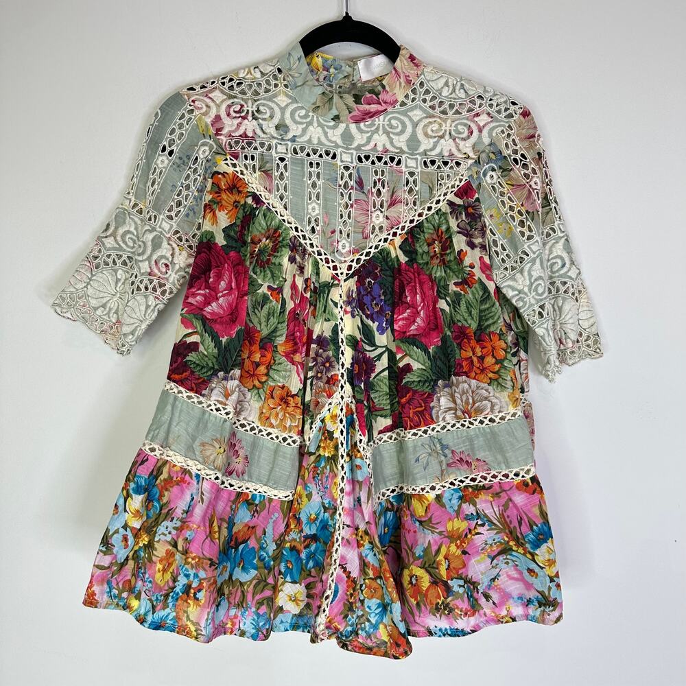 Zimmermann Floral Sundance panelled smock Blouse size 1 (US 6)